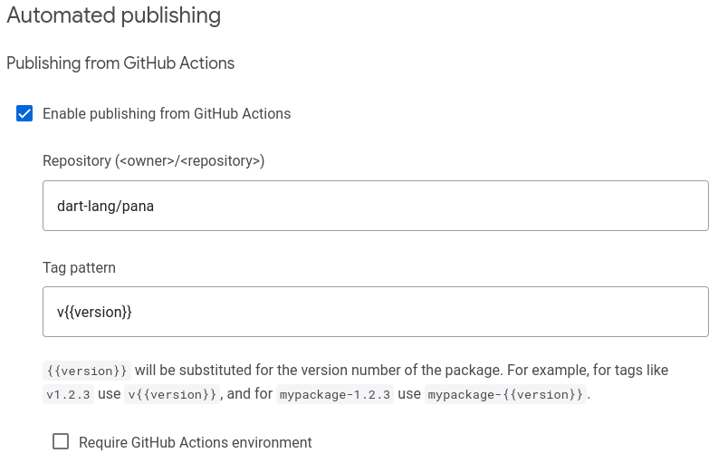 在 pub.dev 上配置来自 GitHub Actions 的发布